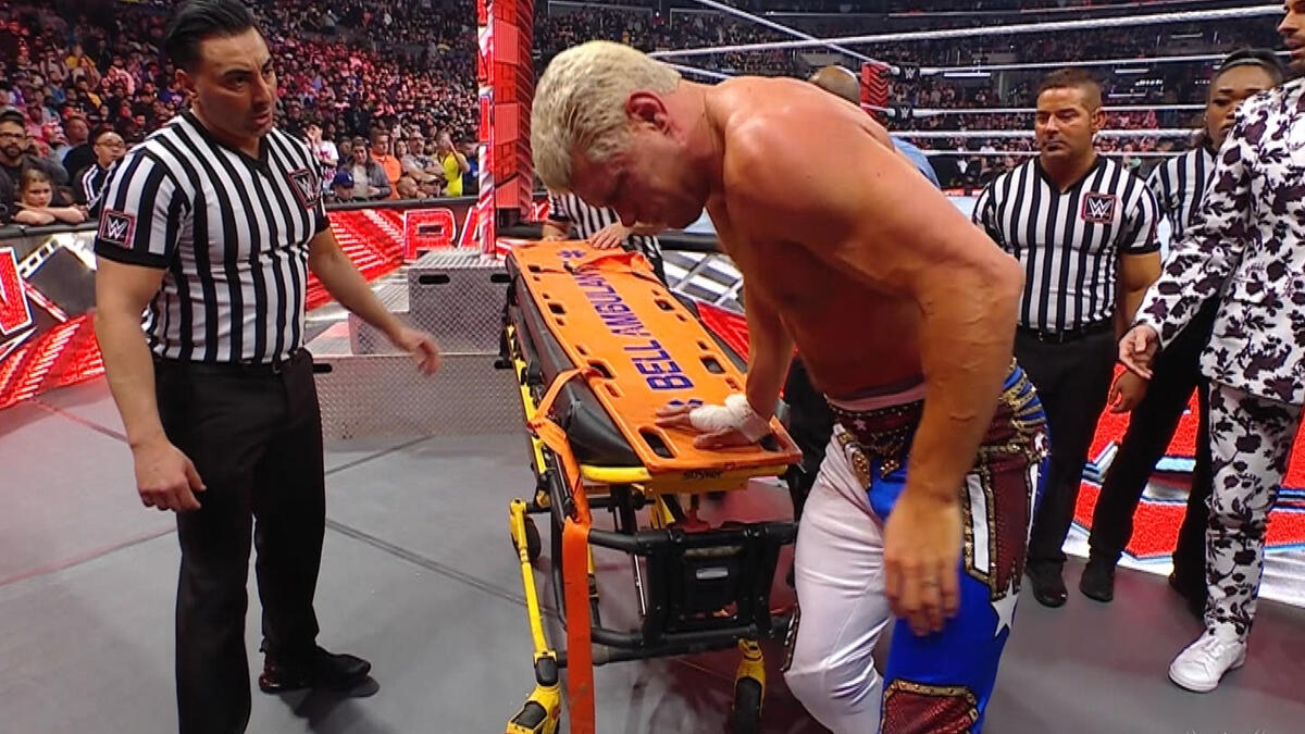 Cody Rhodes Hobbles Up The Ramp After Ferocious Beatdown By Brock ...