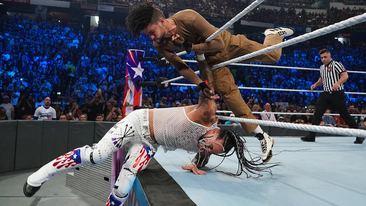 Bad Bunny vs. Damian Priest San Juan Street Fight WWE Backlash 2023 highlights WWE