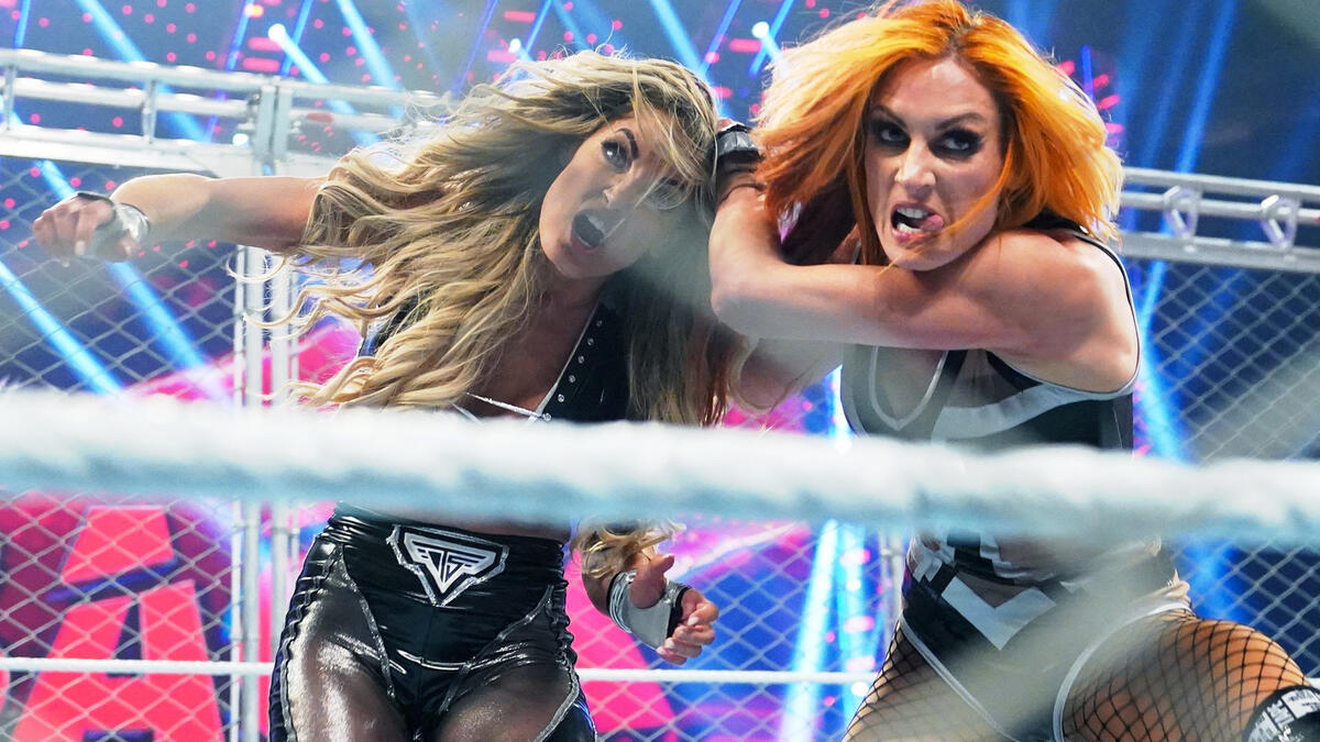 Becky Lynch vs. Trish Stratus Steel Cage Match WWE Payback 2023