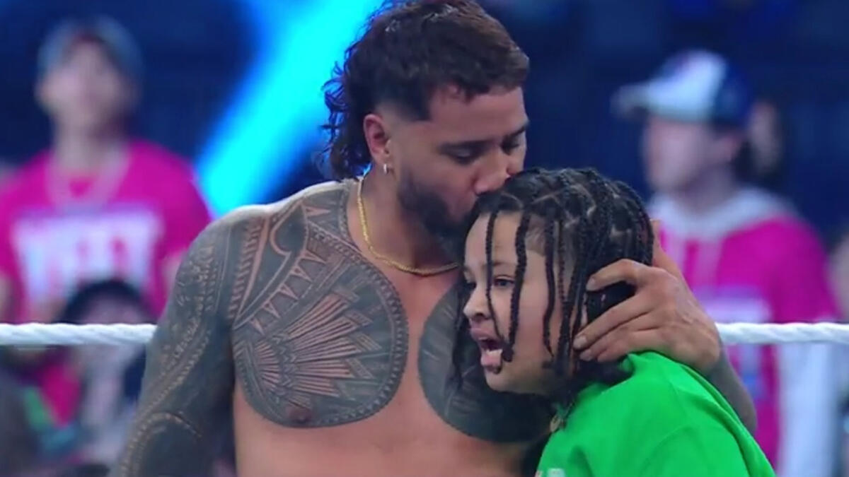 Jey Uso celebrates with his son after winning Royal Rumble: Royal Rumble 2025 Post-Show highlights