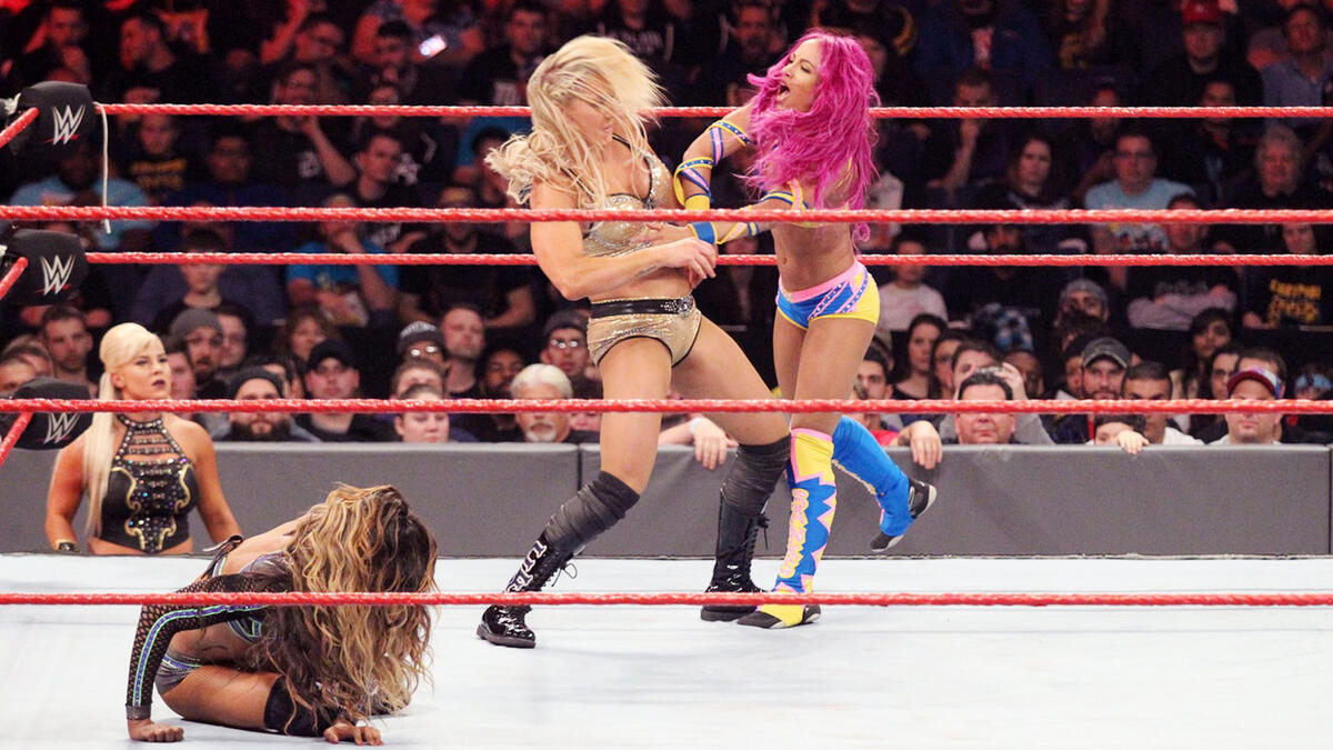 Raw Women’s Champion Charlotte Flair & Sasha Banks def. Nia Jax ...