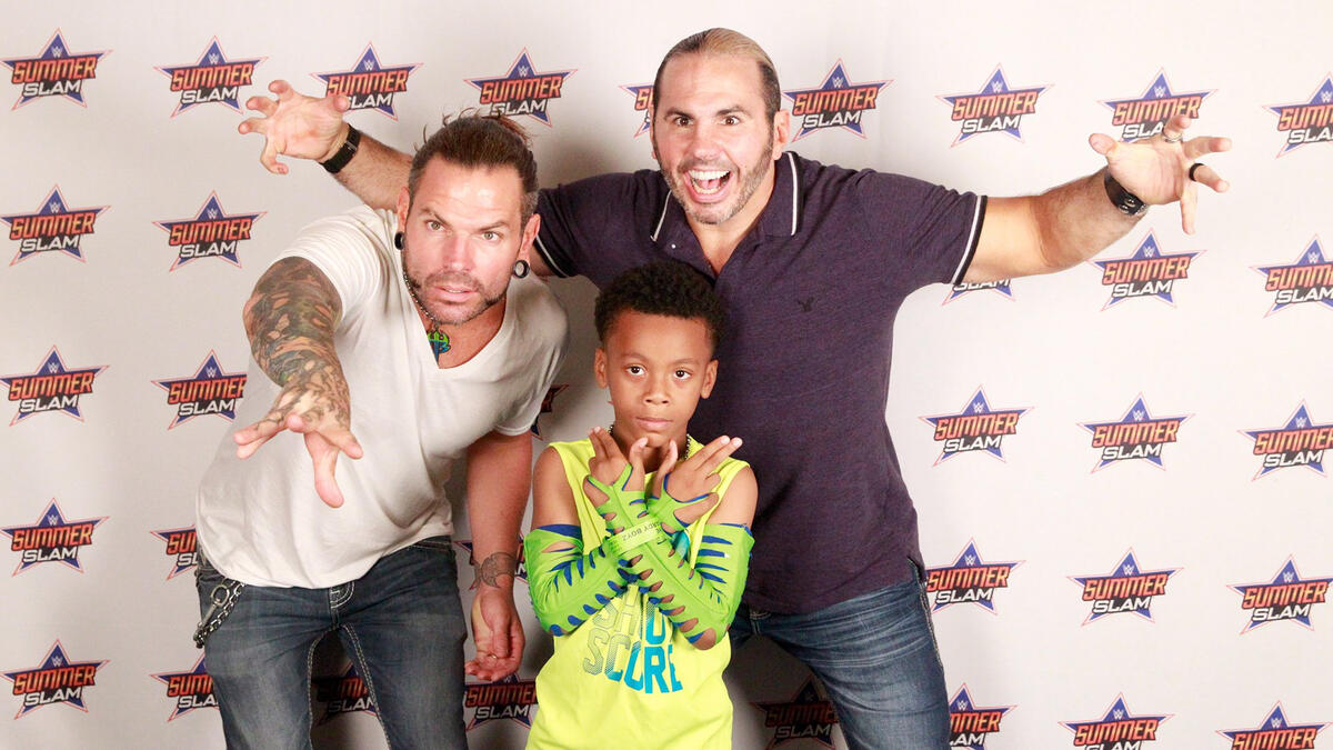 The Hardy Boyz and Sasha Banks mingle with the WWE Universe at