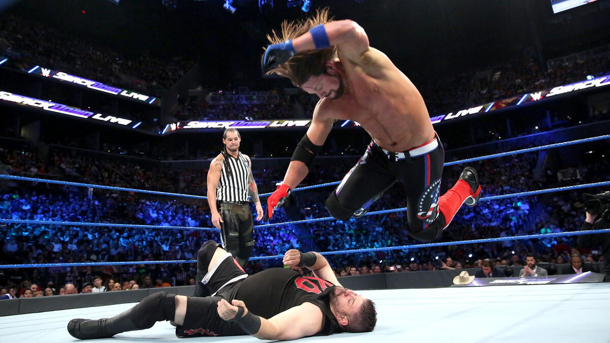 United States Champion AJ Styles def. Kevin Owens with Baron Corbin as ...