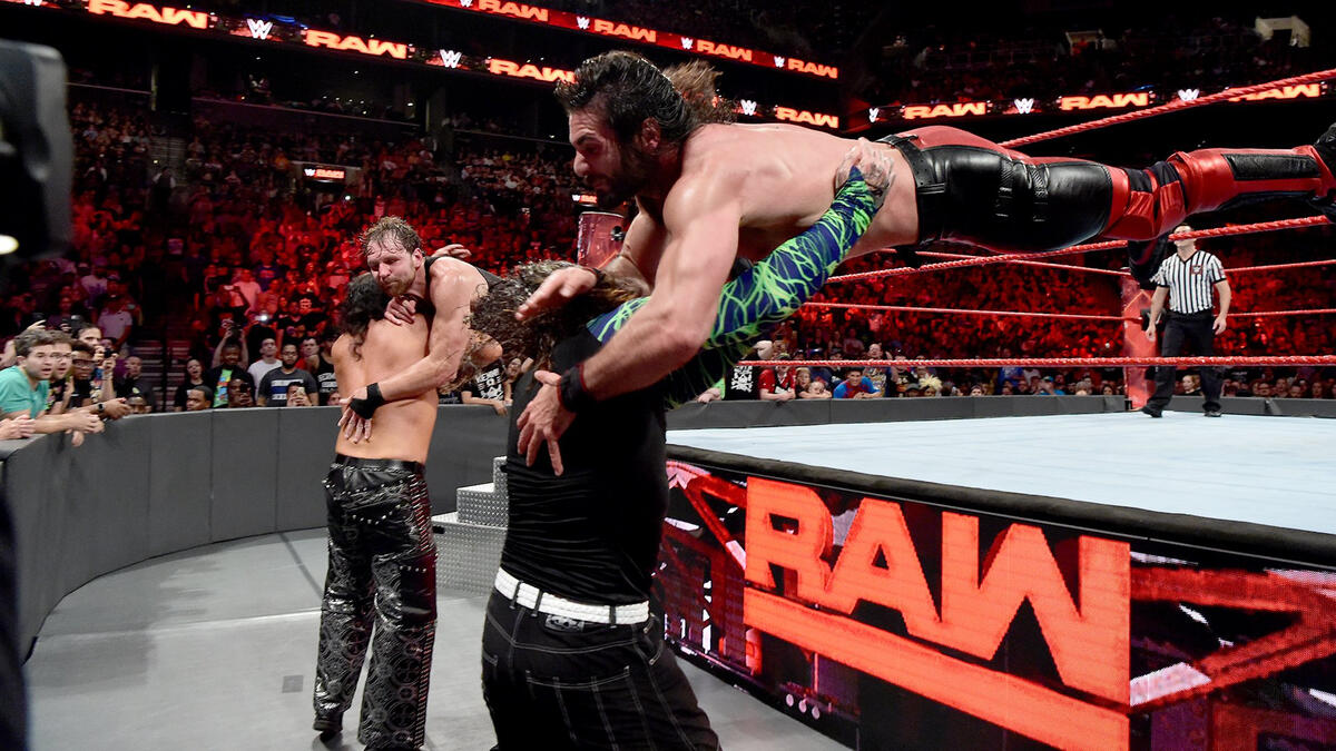 Raw Tag Team Champions Dean Ambrose & Seth Rollins Def. The Hardy Boyz ...