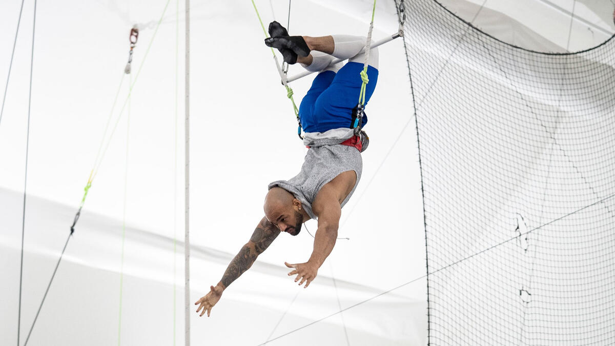 Ricochet and Kacy Catanzaro take flight at Trapeze School New York ...