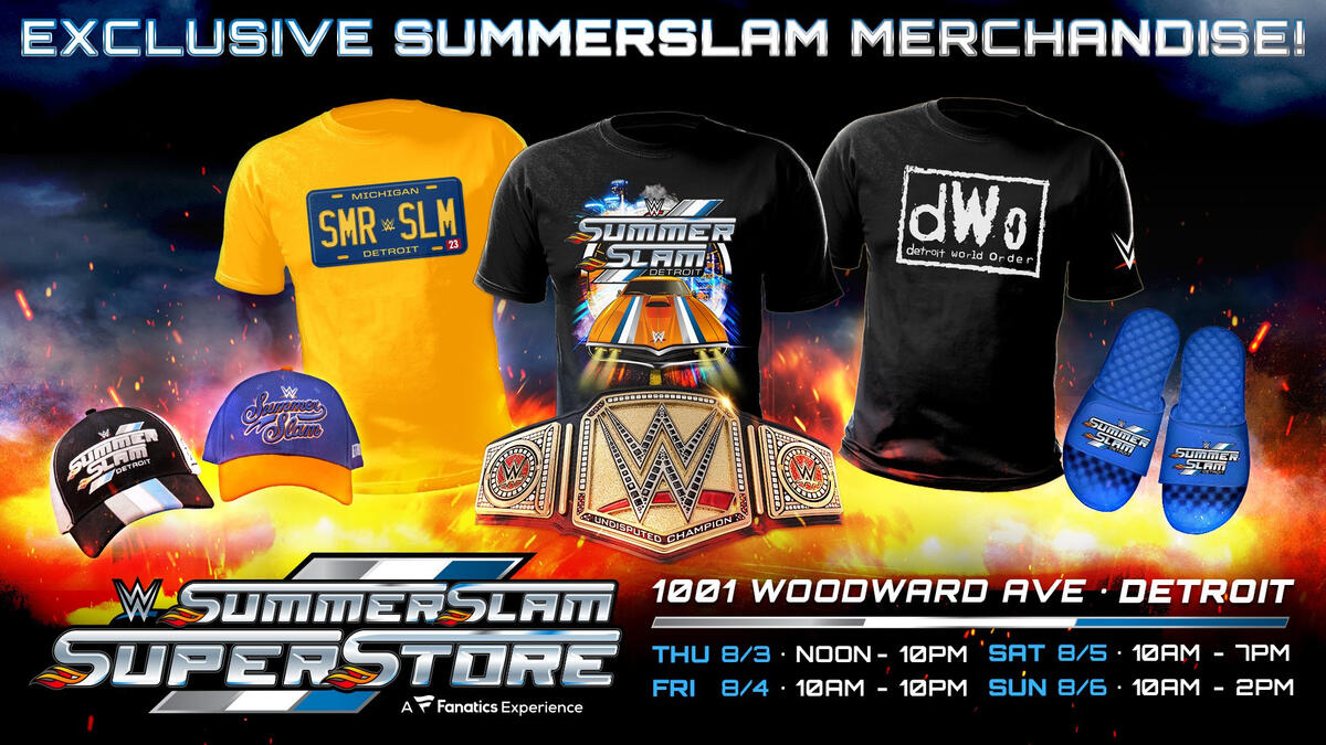Grab the hottest WWE gear at the SummerSlam Superstore in Detroit! WWE