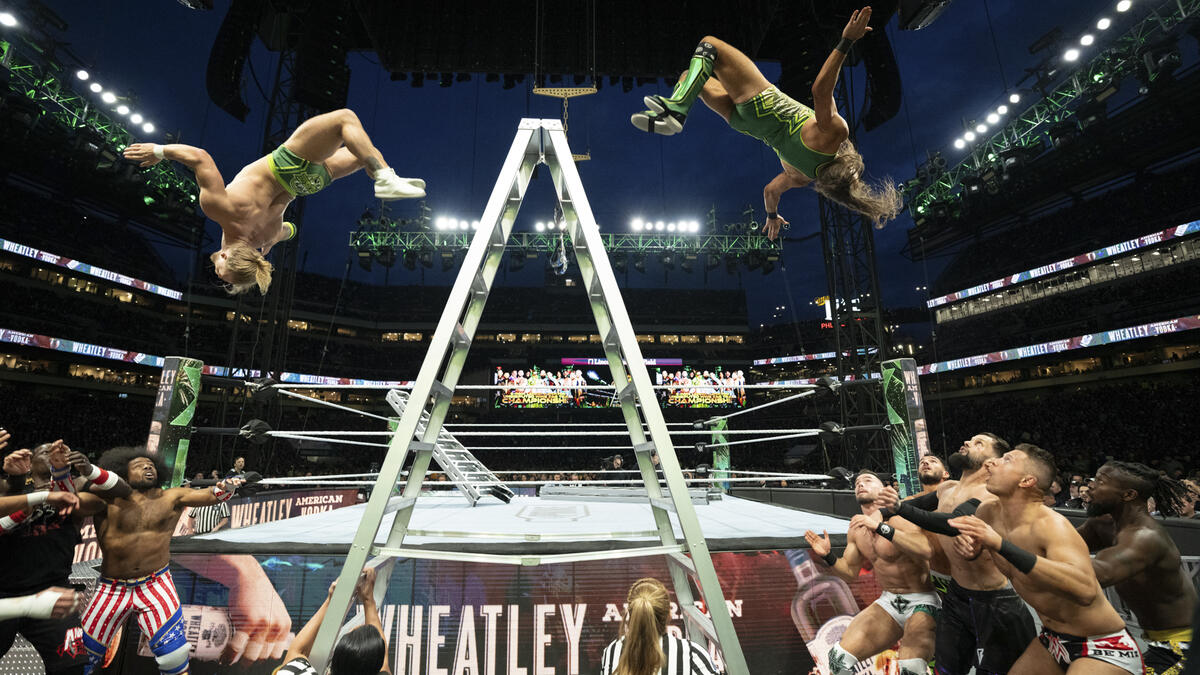 wwe tag title ladder match