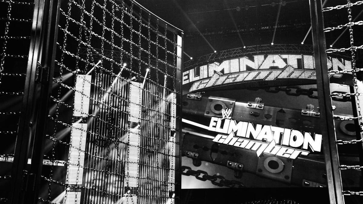 Inside the Elimination Chamber structure photos WWE