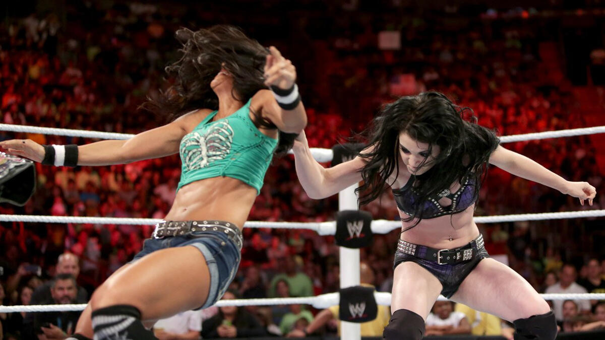 Aj Lee And Paige Vs Natalya And Emma Photos Wwe