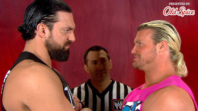 Damien Sandow and Dolph Ziggler compete in “Man Wars” — presented by Old  Spice