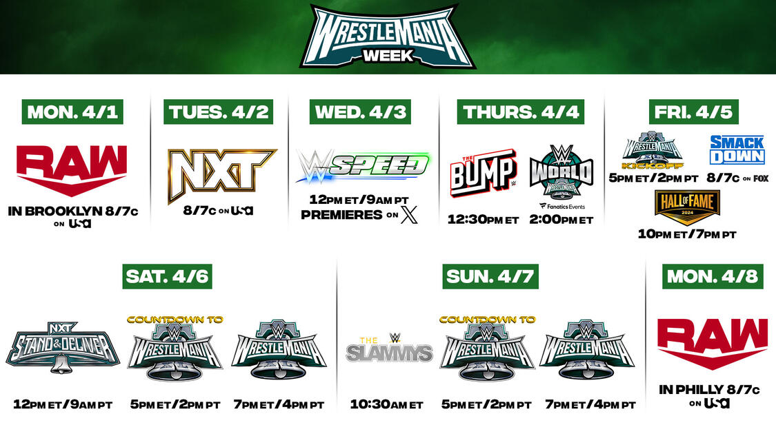 Mark your calendars for an epic WrestleMania week in Philadelphia WWE